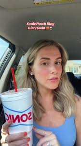 The BEST Summertime Drink 🍑🥤🥭☀️ #sonic #dirtysoda #peachring  #summersunrise #sweetcream #sprite @SONIC Drive-In