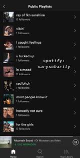 Spotify is a digital music service that gives you access to millions of songs. Spotify Caryscharity In 2020 Playlist Names Ideas Aesthetic Names Aesthetic Songs