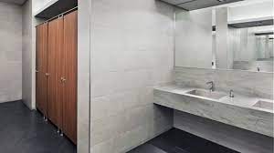 Industrial bathroom with geometric washbasin. Best Options For Public Bathroom Floors