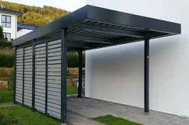 Einzelcarport Als Flachdachcarport Variante Aus Feuerverzinktem Stahl Made In Germany Mit 10 J Fachadas De Casas Infonavit Garaje Exterior Disenos De Cochera