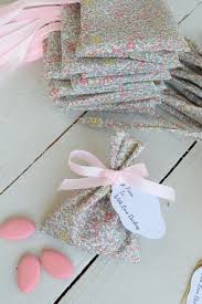 Liberty Katie And Millie Pastel Baptism Wedding Ballotins Personalized Labels Poches Sachet Dragees Ballotins Pink Fabric Liberty Pastel