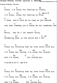 Love Song Lyrics For Crazy Patsy Cline With Chords Guitar Lessons Songs Lyrics And Chords Guitar Chords And Lyrics