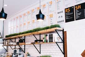 A Modern Juice Bar Designed By Bells Whistles Design Milk Juice Bar Design Bar Design Restaurant Juice Bar