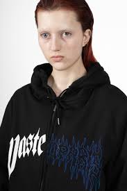 Wasted Paris Dark Pitcher Zip Hoodie, black: L