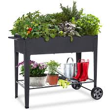 Lota, lota (qld), 4179, australia. Raised Planter Box With Legs Outdoor Elevated Garden Bed On Wheels For Vegetables Flower Herb Patio Amazon Com Au Garden