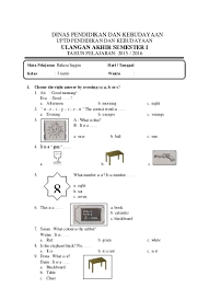 Maybe you would like to learn more about one of these? Top Pdf Soal Latihan Bahasa Inggris Sd Kelas 1 Semester 1 123dok Com