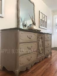 Dresser Painted In Annie Sloan Chalk Paint Coco And French Linen Waxed Wi Bedroom Furniture Makeover Distressed Furniture Annie Sloan Chalk Paint French Linen
