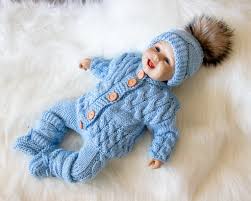 0 3 Months Baby Boy Coming Home Outfit Blue Outfit Hand Knit Etsy Winter Baby Clothes Newborn Boy Clothes Baby Overalls