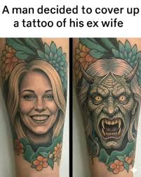 From “I love you forever” to “never again” REAL quick 💀💀 #TattooFail  #ExWife #Savage #ViralPost