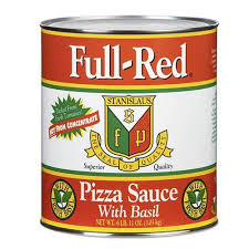 A pepperoni pizza crowned with mozzarella stuffed bites circling. Full Red Pizza Sauce With Basil Italian Tomatoes Gourmet Italian Food Store