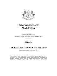 Bayaran pendaftaran surat kuasa wakil. Akta 424 Akta Surat Kuasa Wakil 1949 Pdf