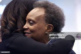 Chicago Mayor Lori Lightfoot greets supporters at a campaign rally... News  Photo