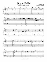 Jingle bells for piano beginner version 1 features the melody in the treble clef staff. Free Piano Arrangement Sheet Music Jingle Bells Intermediate Level 3 Good Luck Piano Sheet Music Jingle Bells Sheet Music Sheet Music
