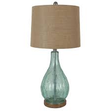 Decor Therapy Emma Embossed 27 5 In Blue Table Lamp With Burlap Shade Tl17215 In 2020 With Images Blue Table Lamp Jute Table Lamp Table Lamp