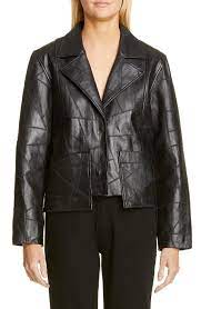 Ganni Patchwork Leather Jacket Nordstrom Leather Jackets Online Leather Jacket Patchwork Leather