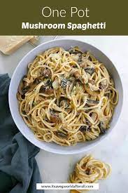 One Pot Mushroom Spaghetti Recipe Mushroom Recipes Pasta Mushroom Recipes Healthy Stuffed Mushrooms
