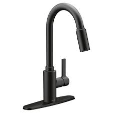 Those are best seller and different category wise kitchen faucet. Moen Genta Single Handle Pull Down Sprayer Kitchen Faucet With Reflex In Matte Black The Home Depot Canada