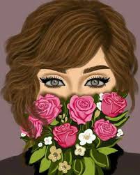 بنات كرتون جيرلي مع باقة ورد تحفة in 2021 girly drawings cute girl drawing girly art