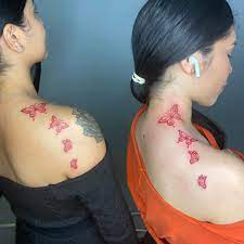 Tattoo Artist On Instagram Red Butterflies Getinky Redink Chicagotattooartist Chicagotattoo Tatto Red Ink Tattoos Tattoos Red Tattoos