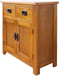 White panelling detail with clever hidden storage (this would be great a dining room). Oak Small Sideboard 2 Door 2 Drawer Mini Sideboard Living Room Storage Rustic Amazon Co Uk Home Kitchen