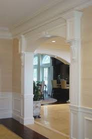 Molding Around The Entrance To The Kitchen Living I Love This Concept Living Room Paint Interior Columns Living Room Paint Color Ideas Blue
