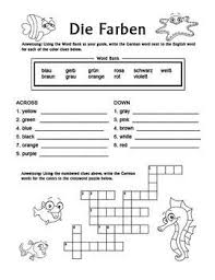 Die Farben German Colors Crossword Puzzle Spanish Worksheets Spanish Colors Spanish Lessons For Kids