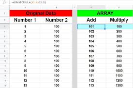 How to add multiple columns in google sheets. How To Sum Or Multiply Multiple Columns In Google Sheets By Using The Arrayformula Function With Addition And Multiplication Spreadsheet Class