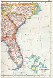 How long does it take to drive across. Usa South East Florida North Carolina South Carolina Georgia 1920 Old Map Ebay