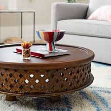 Product titlemodern nesting round coffee table set, glass accent. Carved Wood Coffee Table