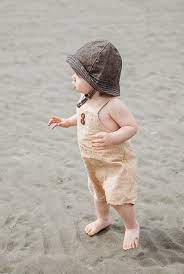 Brown Linen Baby Summer Sun Hat Neutral Baby Hat Baby Beach Etsy