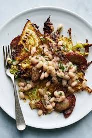 Sheet Pan Kielbasa With Cabbage And Beans Recipe Recipe Sheet Pan Dinners Kielbasa Cabbage And Beans Recipe