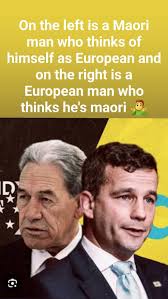 On the left is a Maori man who thinks of himself as European and