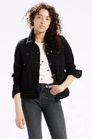 Levi S Black Sherpa Women Jacket Boyfriend 197360004 L Xl Jacket Outfit Women Trucker Jacket Women Black Denim Jacket