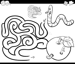 Find & download the most popular worm cartoon vectors on freepik free for commercial use high quality images made for creative projects. Maze With Worm And Apple Coloring Page Stock Vector Illustration Of Drawing Design 94910106
