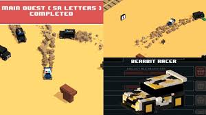 So cool but i will post more vidios if i find more pls subscribe and like to my channel Smashy Road Wanted 2 Sr Letters Main Quest Completed Bearbit Racer Car Unlocked Youtube