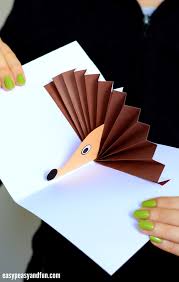 Aunt annie also has card crafts for children, see greeting cards kids can make. Hedgehog Pop Up Card Easy Peasy And Fun