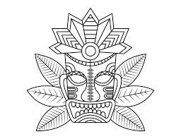 Enjoy learning colors for kids with new pj masks. Printable Tiki Mask Coloring Page