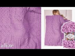 Multi Patterned Blanket With Alize Puffy Fine Alize Puffy Fine Ile Cok Desenli Battaniye Youtube Battaniye Orgu Battaniyeler