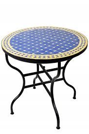 Coffee tables come in a variety of materials and shapes. Mosaic Table Marrakesch Blue Yellow 80cm Moroccan Mosaic Tables Mosaic Dining Table Mosaic Table O 80cm Round