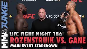 Las vegas — cyril gane and jairzinho rozenstruik have a combined 19 mma bouts between them as professionals. Jairzinho Rozenstruik Vs Ciryl Gane Faceoff Ufc Fight Night 186 Staredown Youtube