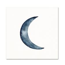 Moon Phase Art Print Indigo Waning Moon Crescent Moon Art Etsy Moon Art Print Art Moon Phases Art
