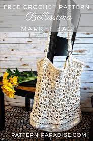 This post may contain affiliate links. Free Crochet Pattern Bellissima Market Bag Pattern Paradise