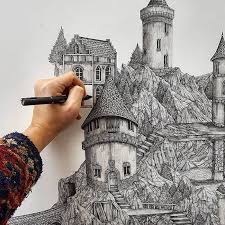 1001 Images Inspiratrices De Dessin De Paysage Magnifique Dessin Paysage Dessin Architecture Stylo Art