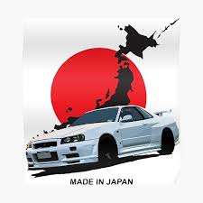 Beautiful 'skyline gtr r34 ' poster print by exhozt ✓ printed on metal ✓ easy magnet mounting ✓ worldwide shipping. R34 Posters Redbubble