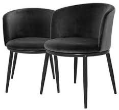 Eichholtz Filmore Upholstered Dining Chair Black Upholstered Dining Chairs Upholstered Dining Chairs Fabric Dining Chairs