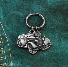 Vintage Car Keychain Small Antique Car Keyring Father S Etsy Car Keychain Keychain Charm Gift