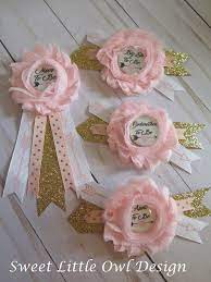 Mom To Be Pin Corsage For Baby Shower Pin Light Pink With Gold Glitter And Arrow Accents Boho Shower Theme Tischdeko Baby