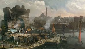 Constantinople Port Characters Art Assassin S Creed Revelations Concept Art Landscape Concept Fantasy City