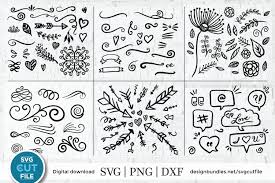 This design works great for cutting vinyl, stickers, cards, or other cut projects on your silhouette or cricut. Flourish Svg Bundle A Floral Swirls And Swooshes Svg 360675 Cut Files Design Bundles