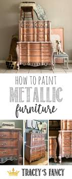 How To Paint Rose Gold Metallic Furniture Metallic Painted Furniture Colorful Furniture Girls Bedroom Furniture
